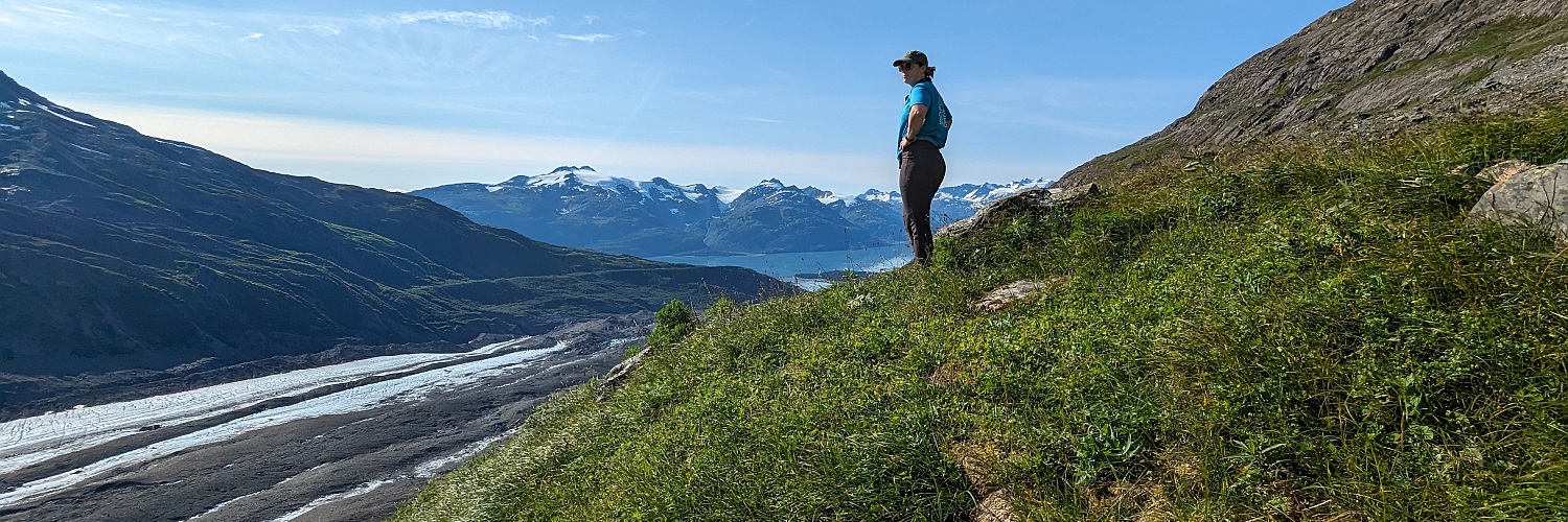 Student overlooking view in Alaska