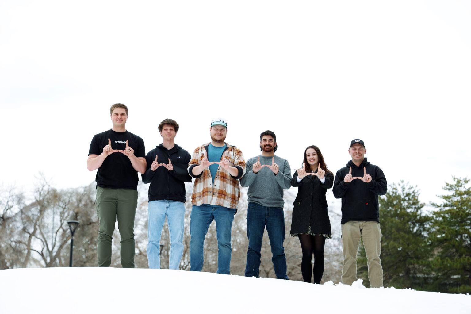 The U's Mining Rescue Team. From left: Carson Smith, Travis Bach, Joe Rhodes, Hunter Norris, Constance Sauvé, Trey Robison.