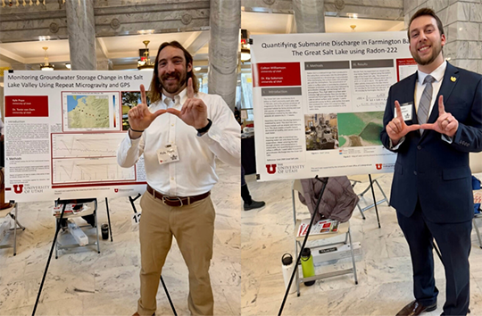 Students posing with their posters
